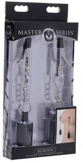 XR Brands Burden Cylinder - Heavy-Duty Nipple Clamps for Thrilling Sensation Play Nipple and Clit Clamps